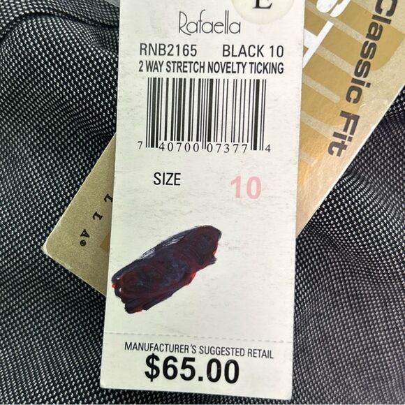 NWT Rafaela Black Dress Pants Women’s 10, Two Way Stretch Classic Fit - Picture 9 of 10